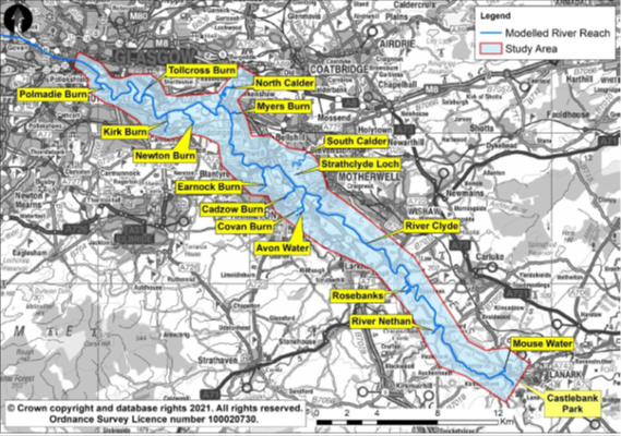 Non-tidal River Clyde model extents image 